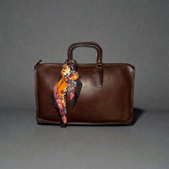 Coach Handbags - VTG Coach Handle Portfolio 5050 Mocha Leather Brass Legal Brief 1978-1983 NYC